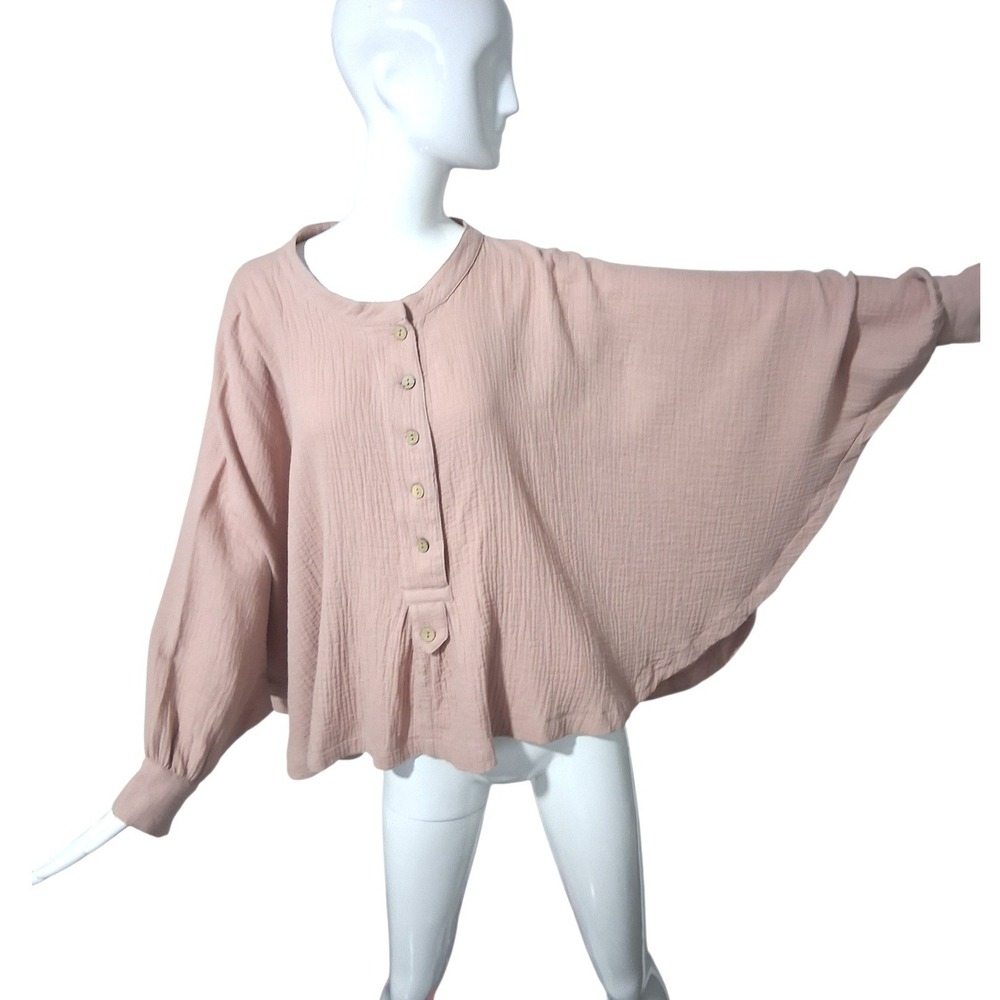 Heyson Oversized Bat Wing Women's size M/L Comfy Gauzy Grunge Loose Slouchy Top